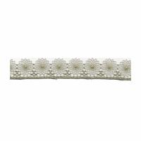 Dentelle fine fleurie beige