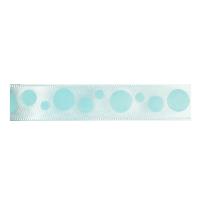 Ruban satin bulles bleu ciel
