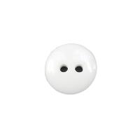 Bouton blanc brillant 4 trous - 1.5 cm